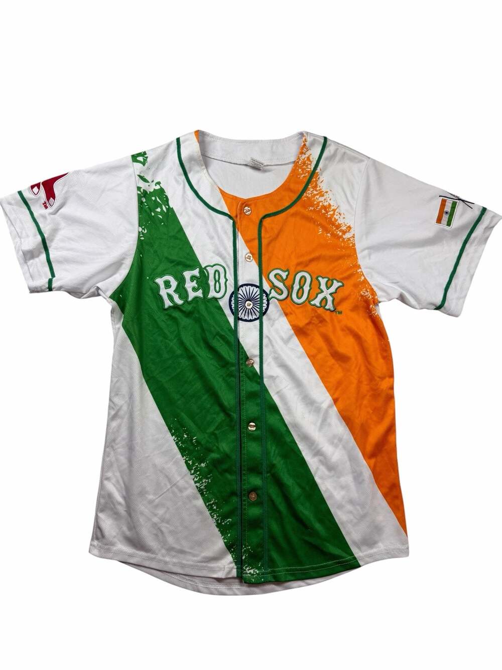 Boston Red Sox India Celebration 2023 Jersey Adult Small Button Front MLB